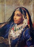 Maharani Jind Kaur, (1817  - 1863), also popularly known as Rani Jindan. She was the youngest wife of Maharajah Ranjit Singh and the mother of the last Sikh Emperor, Maharajah Duleep Singh. In 1845 she became Regent of Punjab for Duleep Singh, the Queen Mother (or Mai) of the last Sikh sovereign of the Punjab. She was renowned for her great beauty and personal charm along with her strength of will and opposition to British imperialism in India.