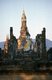 Thailand: Lotus bud chedi and Buddha, Wat Mahathat, Sukhothai Historical Park