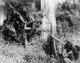 Cambodia/ Laos/ Vietnam: Men from the Stieng ethnic group hunt with spears in the jungle, 1920.
